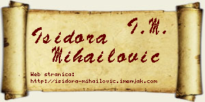 Isidora Mihailović vizit kartica